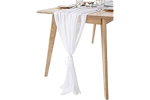 QueenDream White Sheer Fabric Table Runner