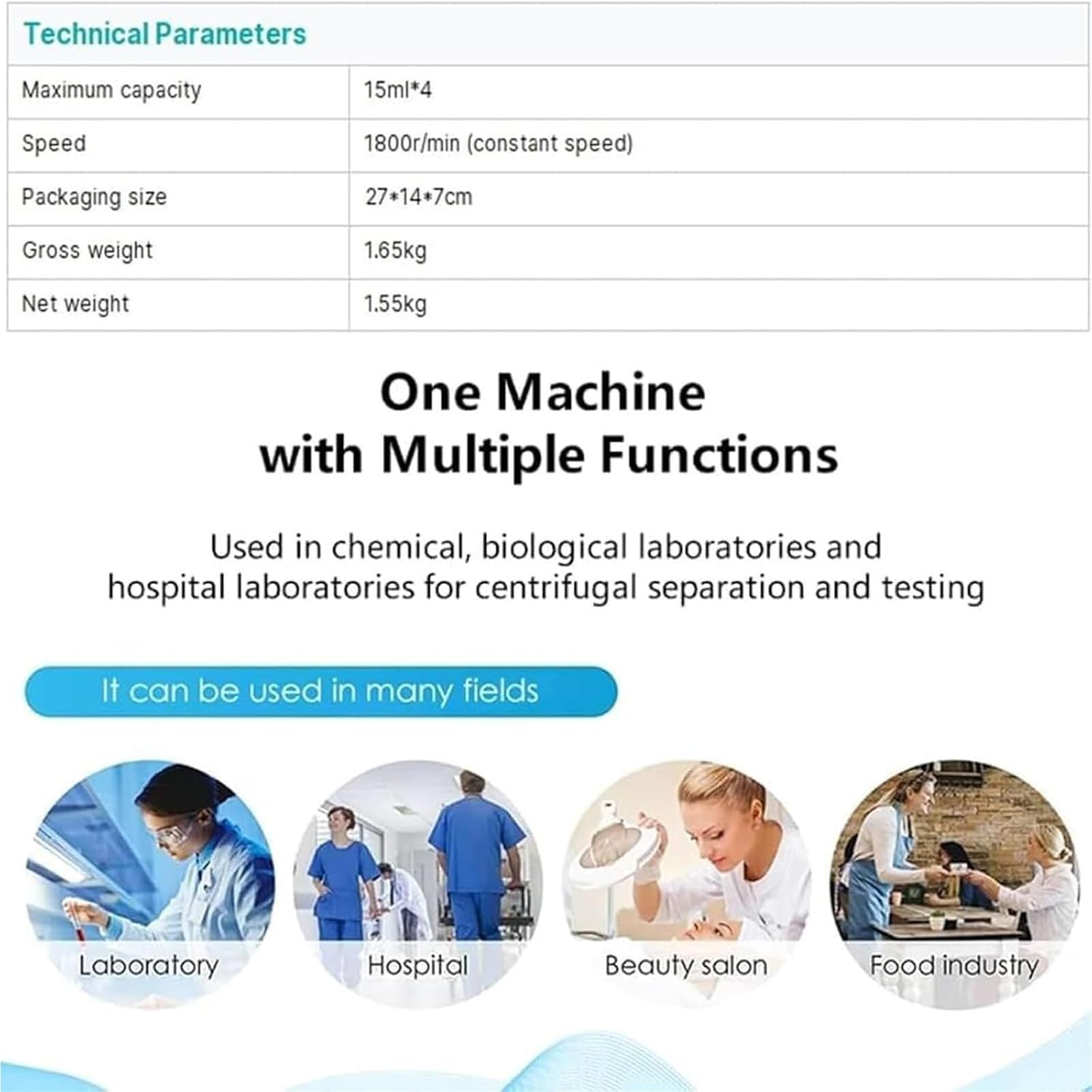 Máquina Centrífuga Manual, Precipitador Centrífugo Accionado Por Manivela, Con Tubo De Centrífuga De 15 Ml * 4, 1800 RPM/min, Se Puede Fijar En La Mesa, For Experimentos Demostración