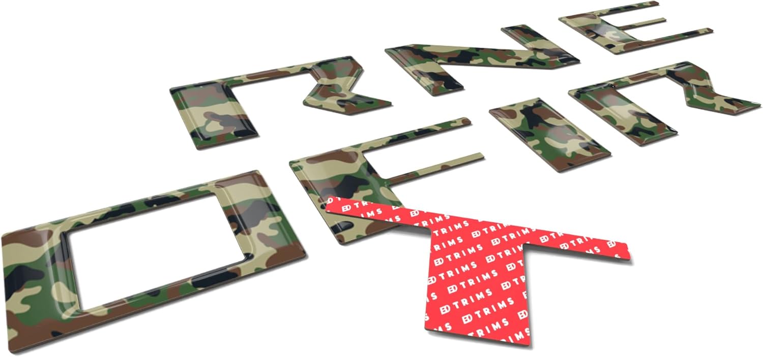 BDTrims | 3D Domed Raised Letter Inserts Compatible with 2022-2024 Nissan Frontier (Tailgate) (Blackout USA Flag)