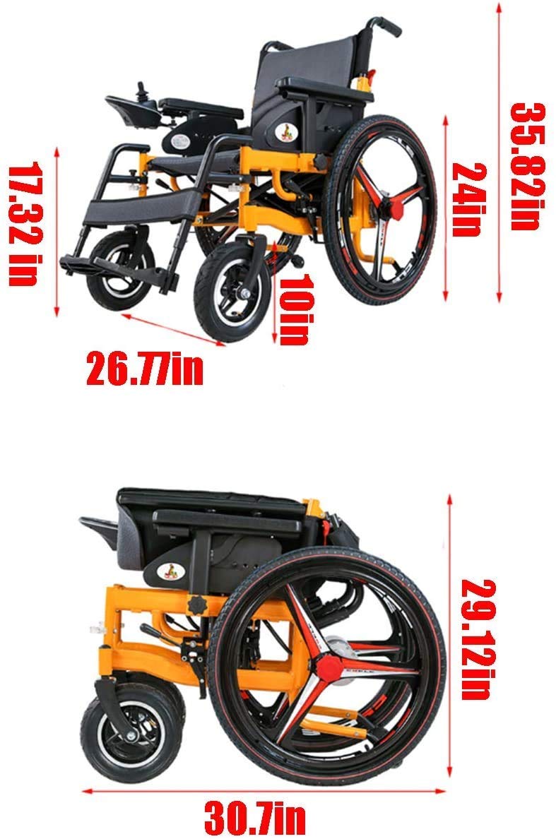 Sedia a rotelle elettrica Deluxe Pieghevole Sedia a rotelle elettrica Sedia a rotelle Leggera per Anziani disabili a Quattro Ruote Automatica Intelligente Potente a Doppio Motore