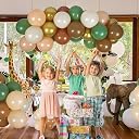 Party Port 60 Pcs Chrome Gold& Retro Green and Brown Latex Balloons for Birthday Baby Shower Engagement Anniversary Wedding Bridal Shower Graduation Decoration (Green Brown Gold) gallery image