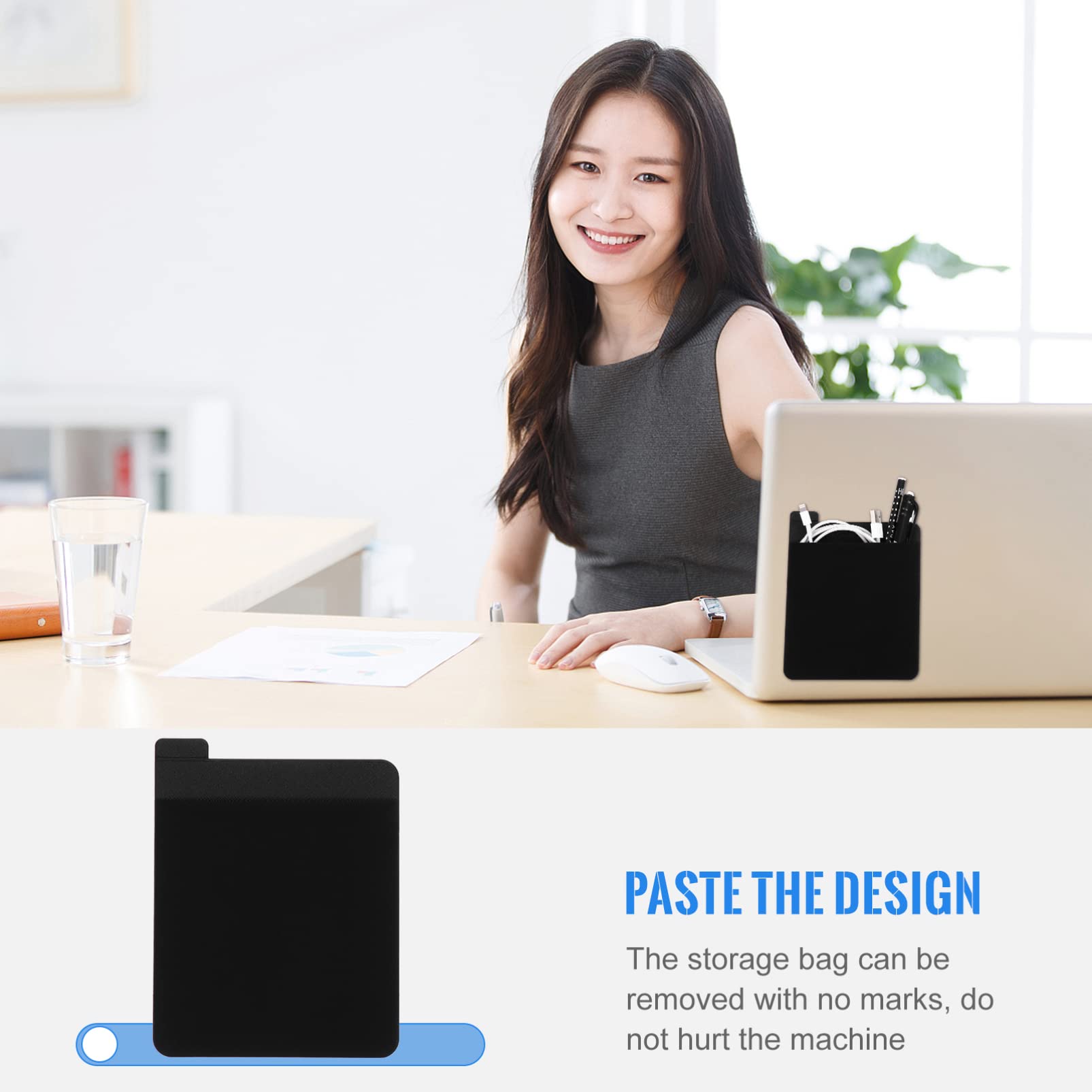 Veemoon Borsa Adesiva per Laptop e Tablet Realizzata in Pelle Buona Qualità Elastico per Contenere Mouse Wireless Custodie Disco Rigido Esterno e Borse per Cuffie