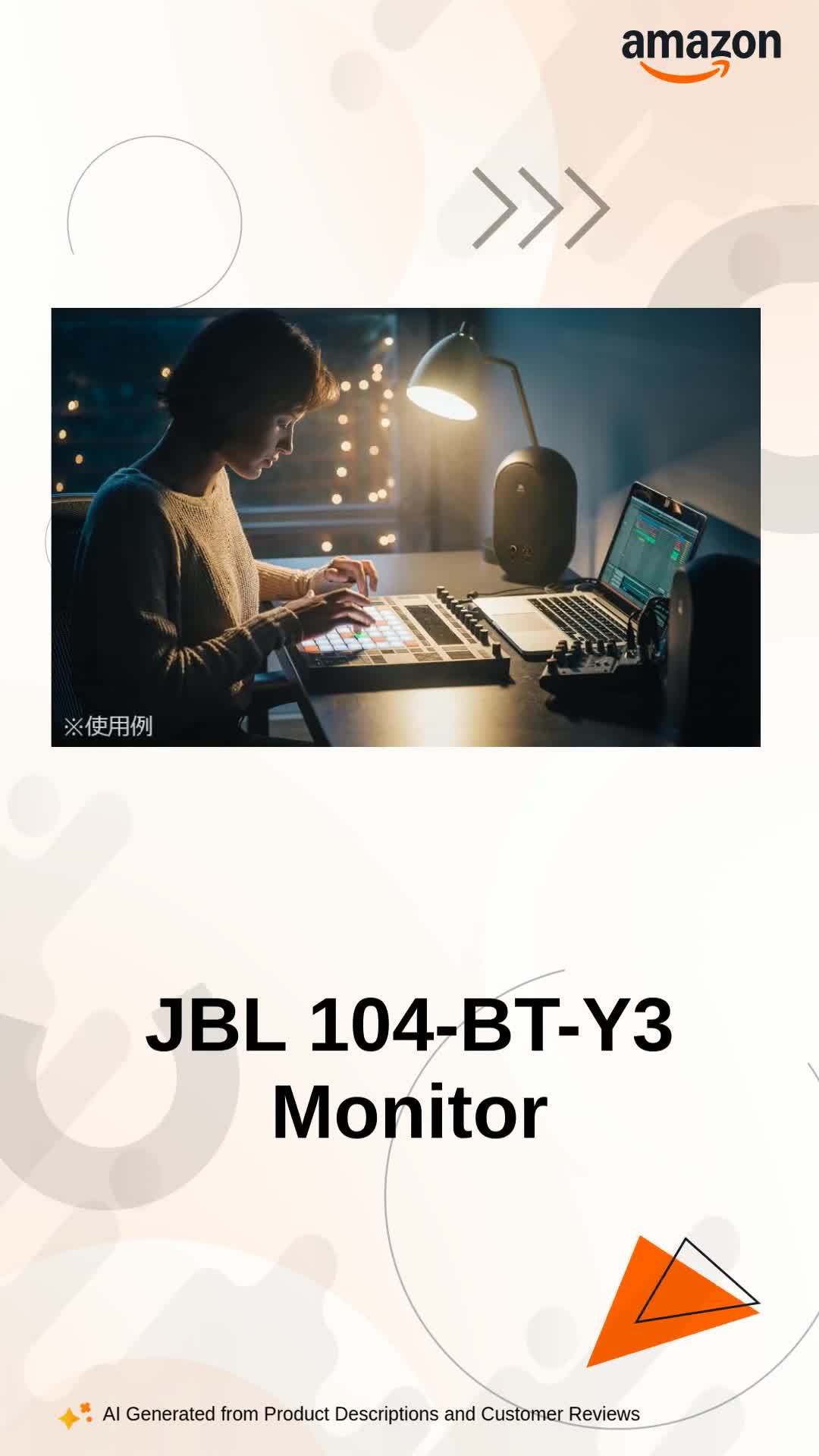 JBL Professional 104-BT-Y3 Powered 2-Way Full Range Studio Monitor