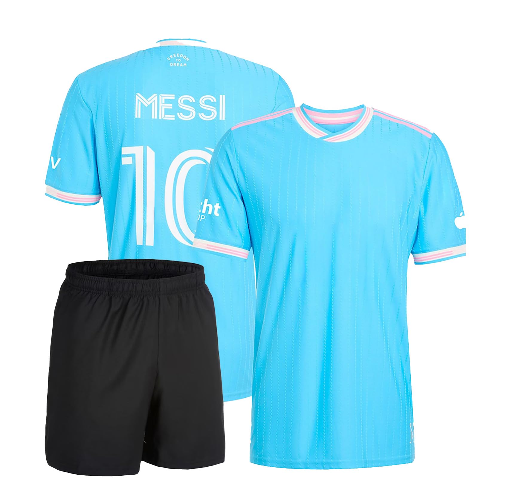 Soccer Inter Mia New Third Kit 2025 Blue Messi 10 Football Jersey for Men & Boys | Blue Soccer Fan T-Shirt | Home & Away Supporters Kit Men's with Shorts(Kid's,Boy's & Men)