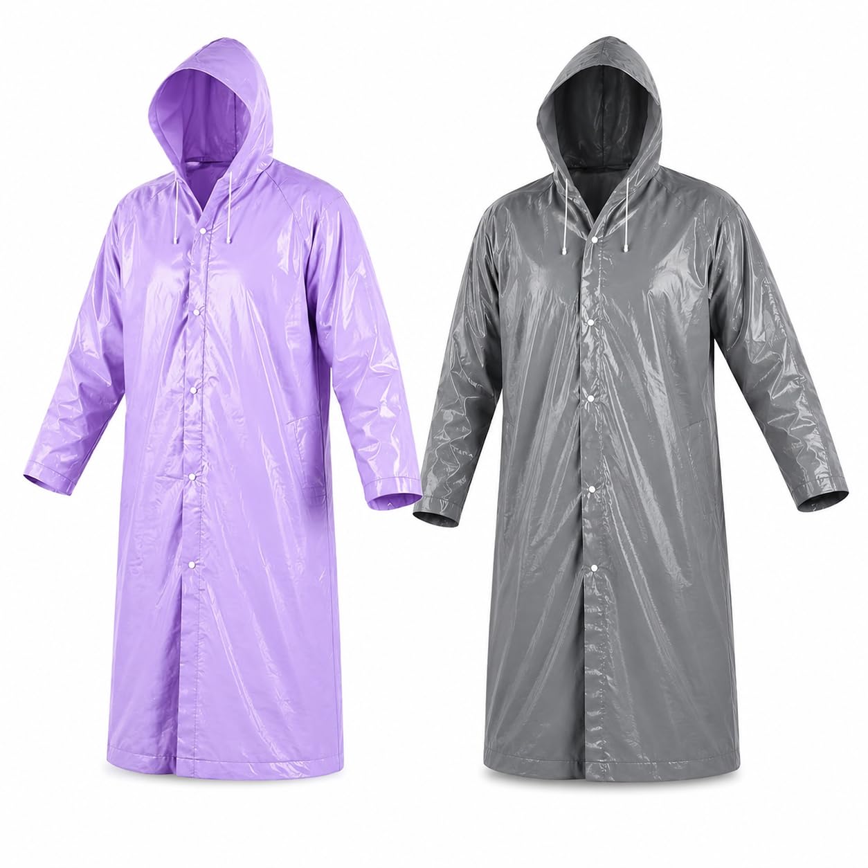 Waterproof Raincoat Combo Pack of 2 for Men & Women, Hooded Full Length Reusable EVA PVC Blend Rainwear, Lightweight Rain Coats for Bike Riding, Travel & Monsoon-picture-28