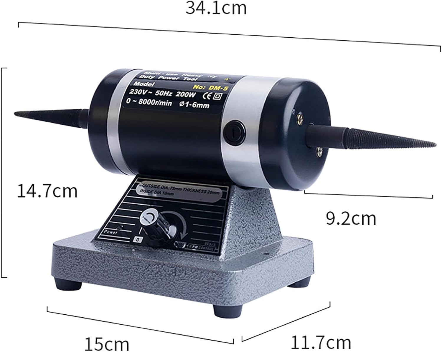 Bench Lathe Polisher, 180W Desktop Cloth Wheel Polishing Machine With Powerful machine, 0-8000rpm Stepless speed regulation, Jewelry Grinding Machine Small Grinder For Jewelry Making