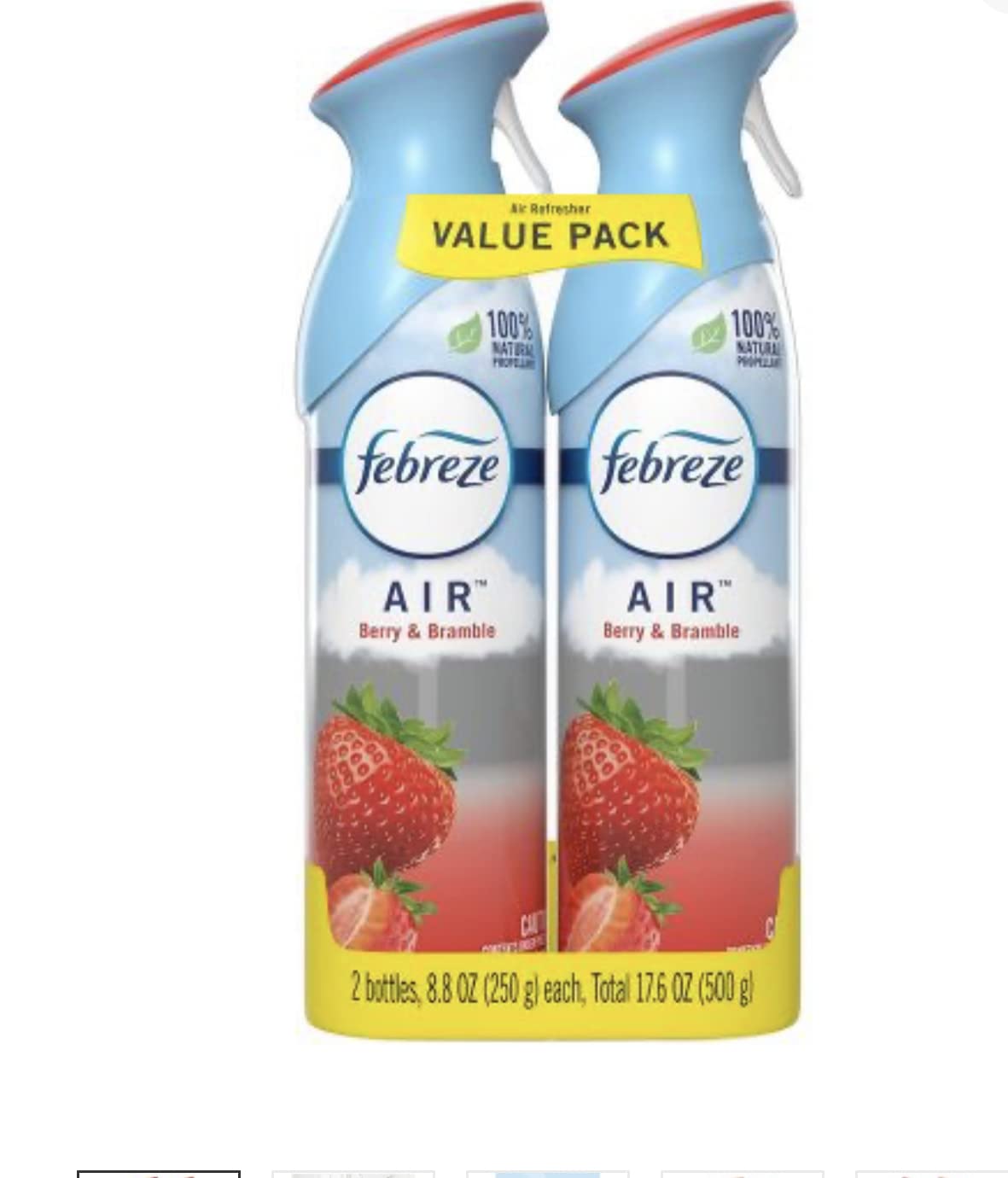 Febreze Air Odor-Eliminating Air Freshener, Berry & Bramble, 2 Ct, 8.8 Fl Oz Each (17.8 Fl oz Total)