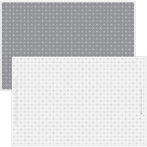 Gray and White Disposable Placemats for Baby, Toddlers, Children and Adults - Sticky Toppers for Tables - Restaurant, Travel, Airplane Tray Covers, Schools - 40 Pack