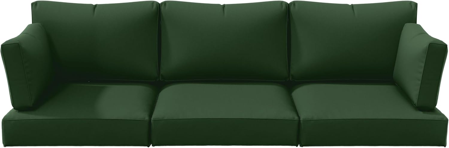 8 Pcs Outdoor Patio Cushion Covers, Replaceable Waterproof Furniture Covers, Outdoor Non-Slip Covers with Zippers, Covers Only, Green
