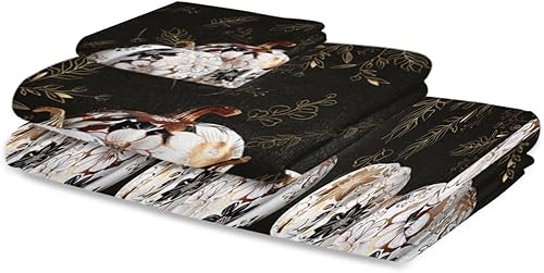 Miniatura 2 de Thanksgiving Pumpkins Bath Towels for Bathroom Set - Luxury Towels Gifts for Women,Quick Dry Beach Kitchen Hand Hair Face Yoga Workout Gym Towel and