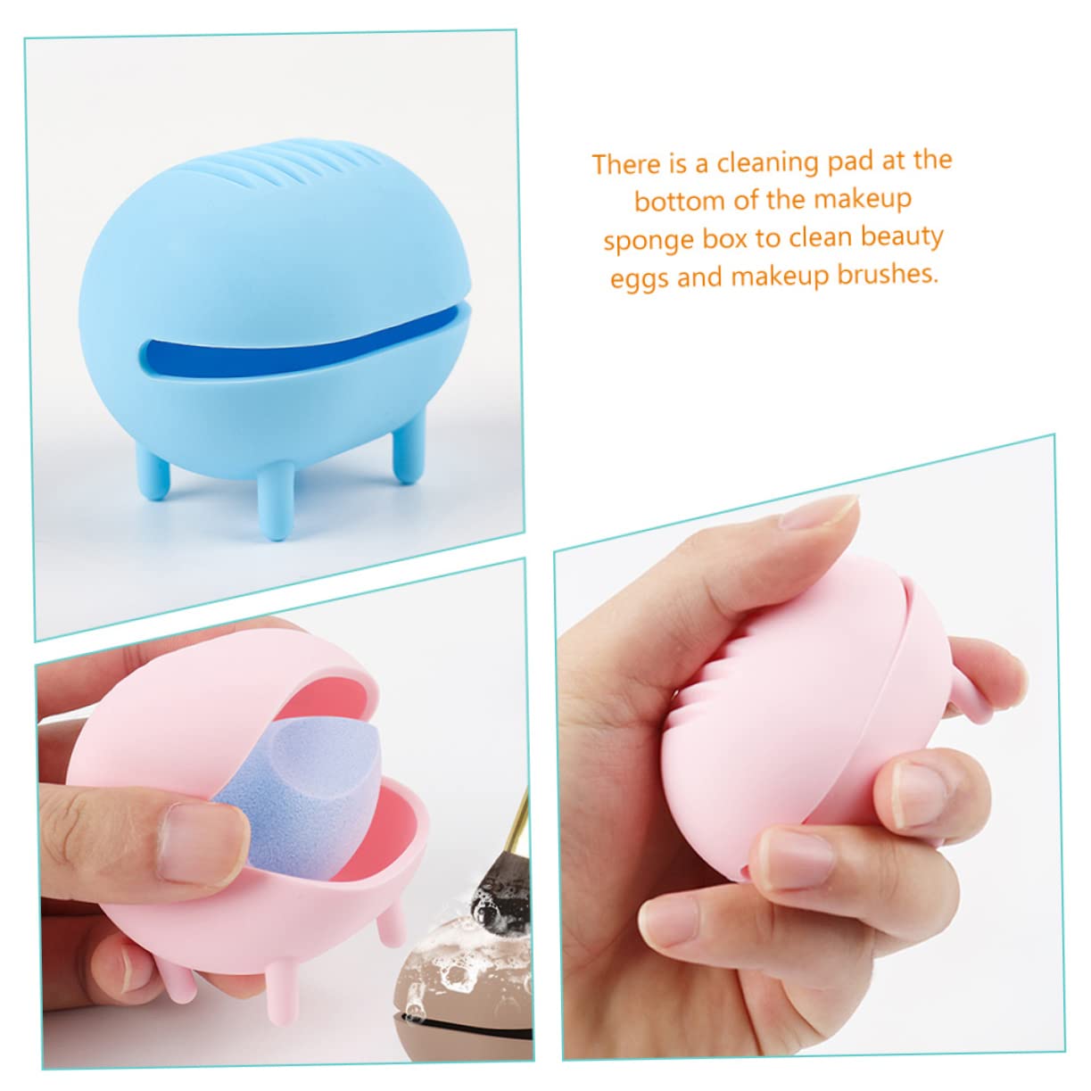 FRCOLOR 10piezas Cajas De Almacenamiento De Esponjas De Maquillaje Portátiles De Diseño Transpirable y Limpio Para Viajes y Uso Diario