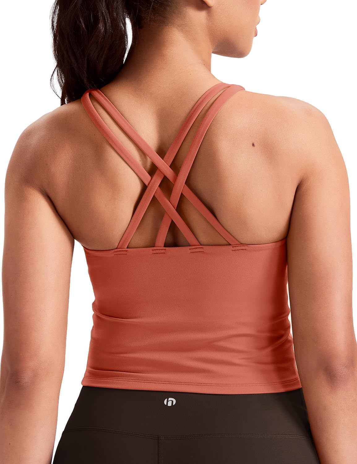 HeyNuts Longline Zeal Bras Medium Impact Wirefree Sports Bras Workout Crop Tank Tops with Removable Pads, A-D Cups