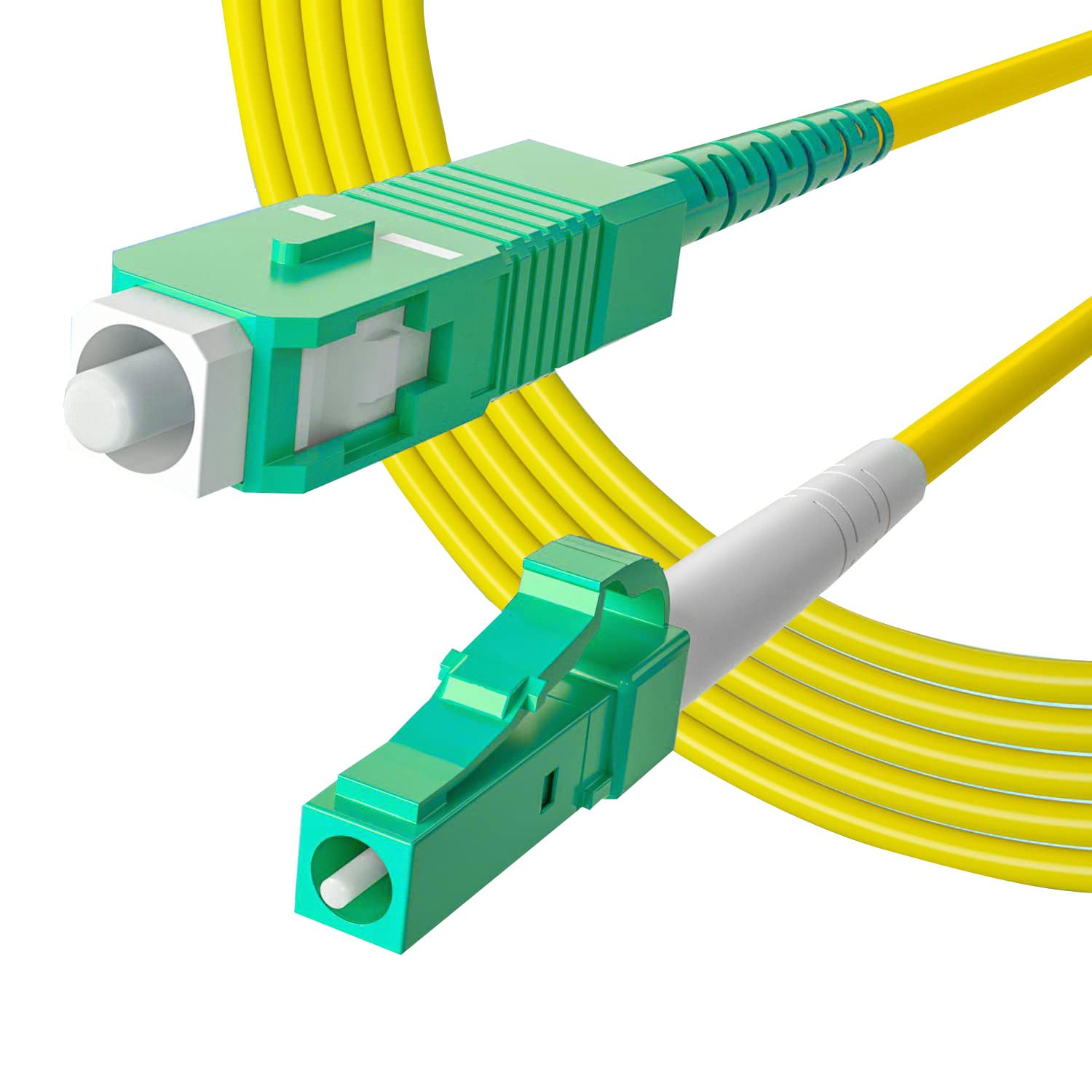 LC/APC to SC/APC Simplex Fiber Patch Cord, 9/125μm SMF, 1,65 ft/0,5 m