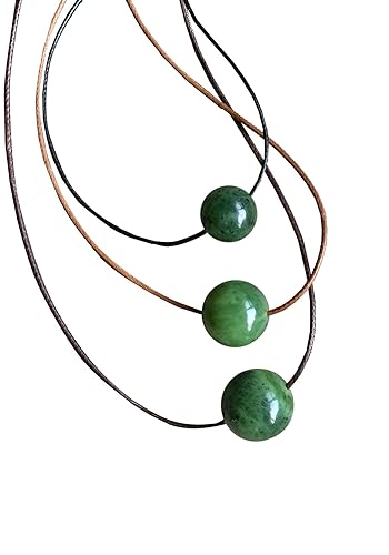 Authentic Natural Canadian Jade, Nephrite Jade Bead, Green Jade Choker Necklace, Lucky Jade Necklace, Gemstone Choker