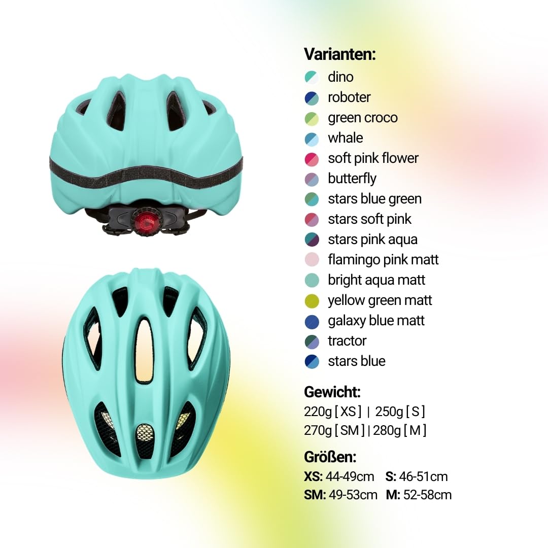 KED Casco de Bicicleta Meggy II Trend para niños, Fabricado en Alemania, luz Trasera LED, tecnología MaxShell y Ajuste preciso del tamaño