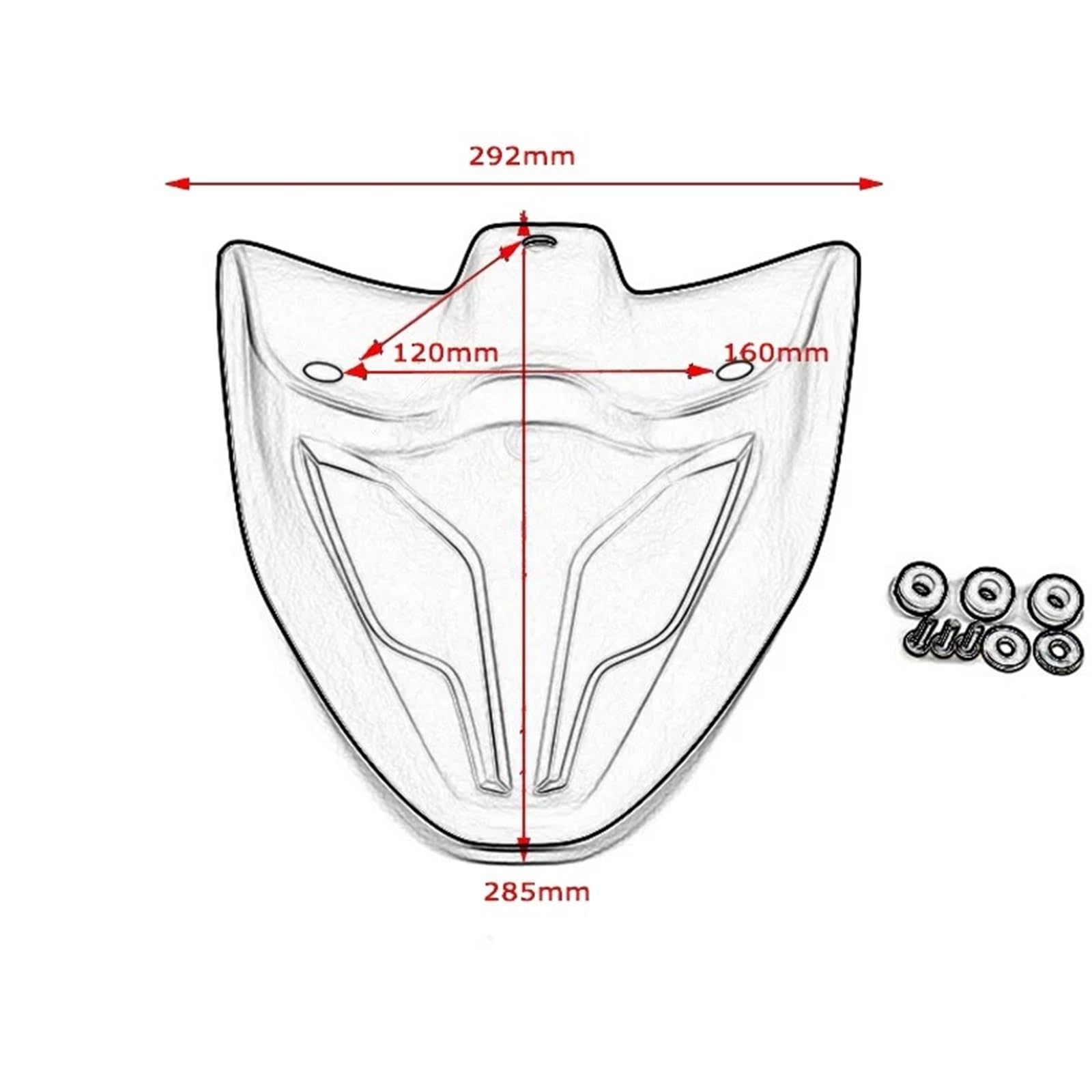 Spoiler anteriore moto Per Tracer 700 GT 2016-2019 Accessori Moto Parafango Anteriore Parafango Becco Cono Estensione Cofano Estensione Copertura(Nero)