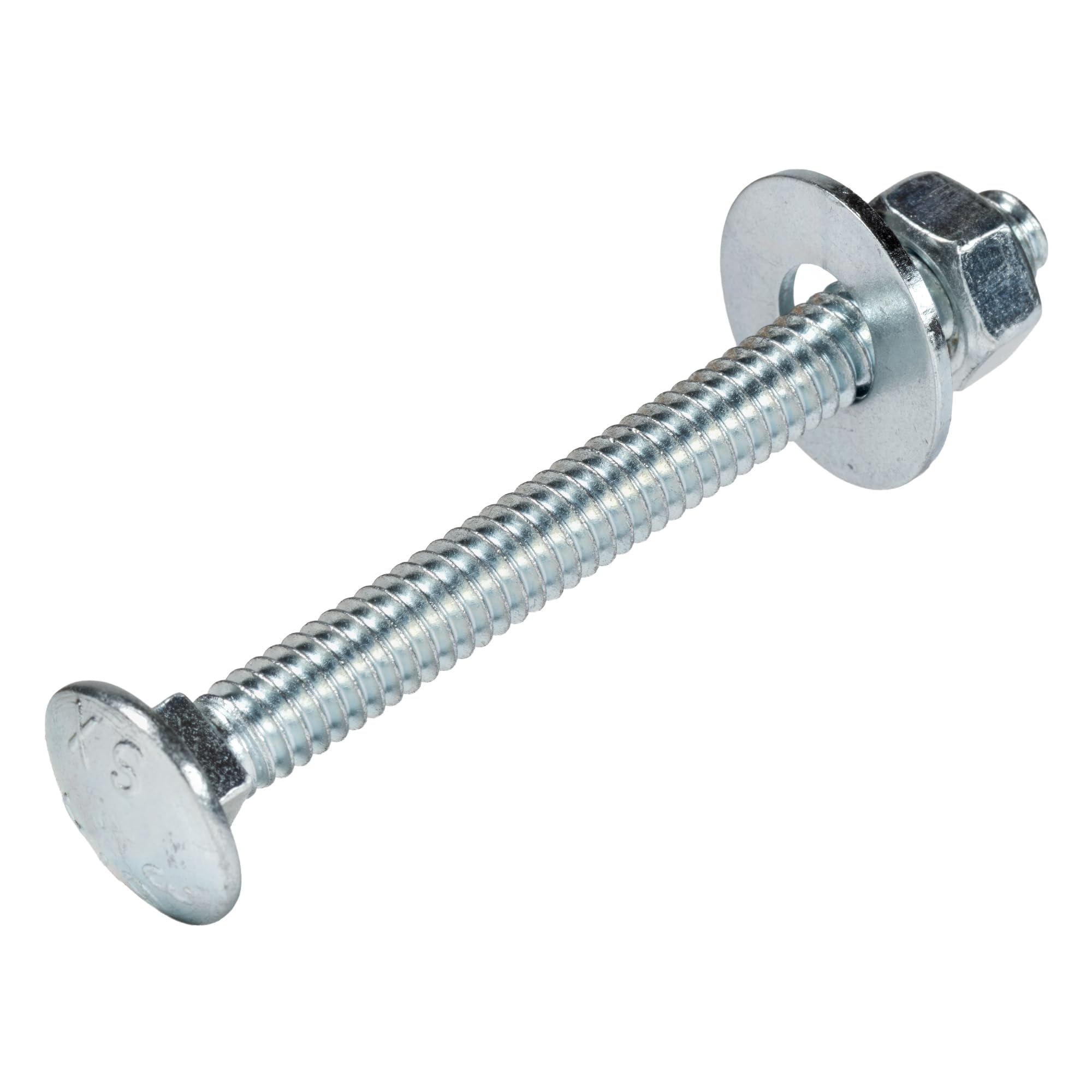 1/4" x 2-1/2" (100 Pack) Zinc Carriage Bolt Kit, Grade 307A by Makers Bolt