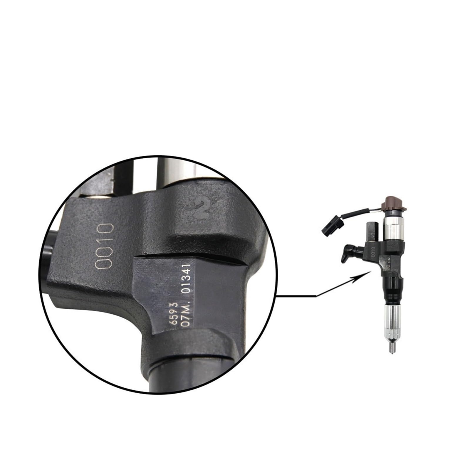 Inyector diésel de Alta presión, Compatible con DENSO V4600 095000-6593(4pcs)