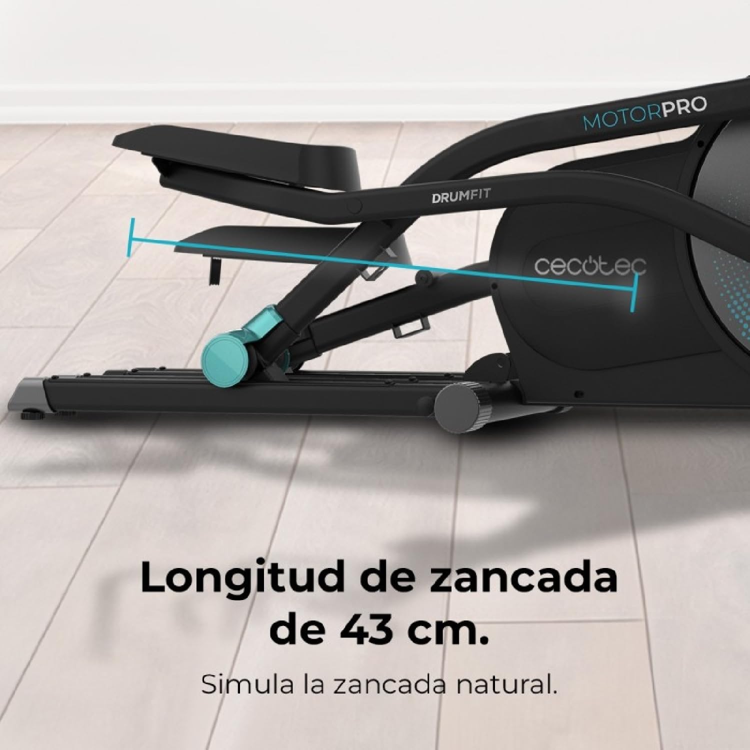 Cecotec Bicicleta Elíptica DrumFit Elliptical Eir Pro. Resistencia Magnética Regulable con Motor, Volante inercia 8-10 Kg, Monitor LCD, Soporte Dispositivos, Ruedas Transporte, Botella y Portabotellas