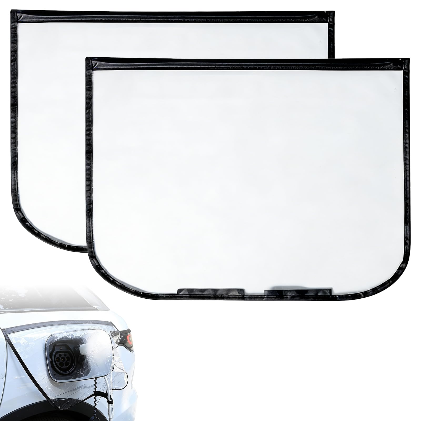 2PCS EV Charger Port Cover, Waterproof Outdoor Car Charger Cover, Dual magnetic stripe design Universal Car Charging Port Rain and Rain Protection for Electric Vehicle