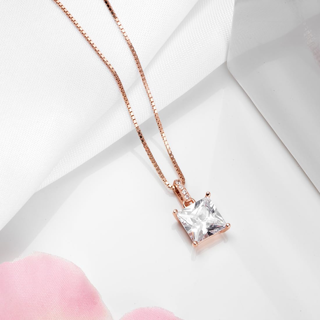 Women's 925 Sterling Silver Solitaire Plated Necklace