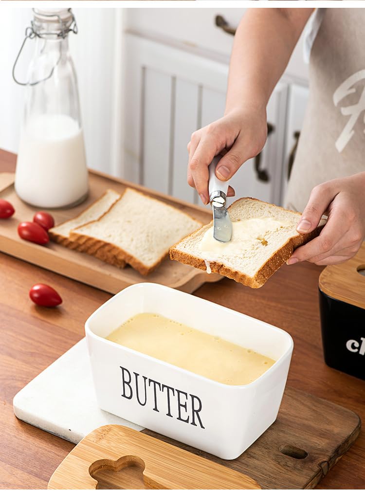 SOSINYA Porta Burro e Formaggera da Tavola– Burriera–si adatta perfettamente al frigorifero,Conserva Burro e Formaggio Freschi – lavabile in lavastoviglie. (B)