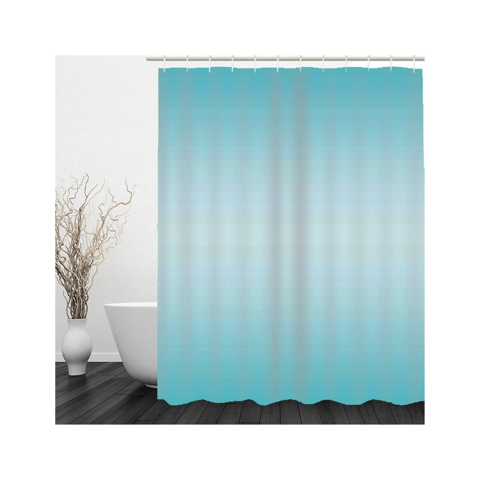 Cortina De Baño Rectangular Ducha Arte Minimalismo Ipermeable Infantil Bañera Light Blue 220x180cm