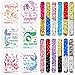 Hanaive 24 Pack Mermaid Sequin Slap Bracelets for Kids with 24 Mermaid Valentines Day Cards Reversible Sequins Slap Bracelets Wristbands for Valentines Mermaid Party Favor