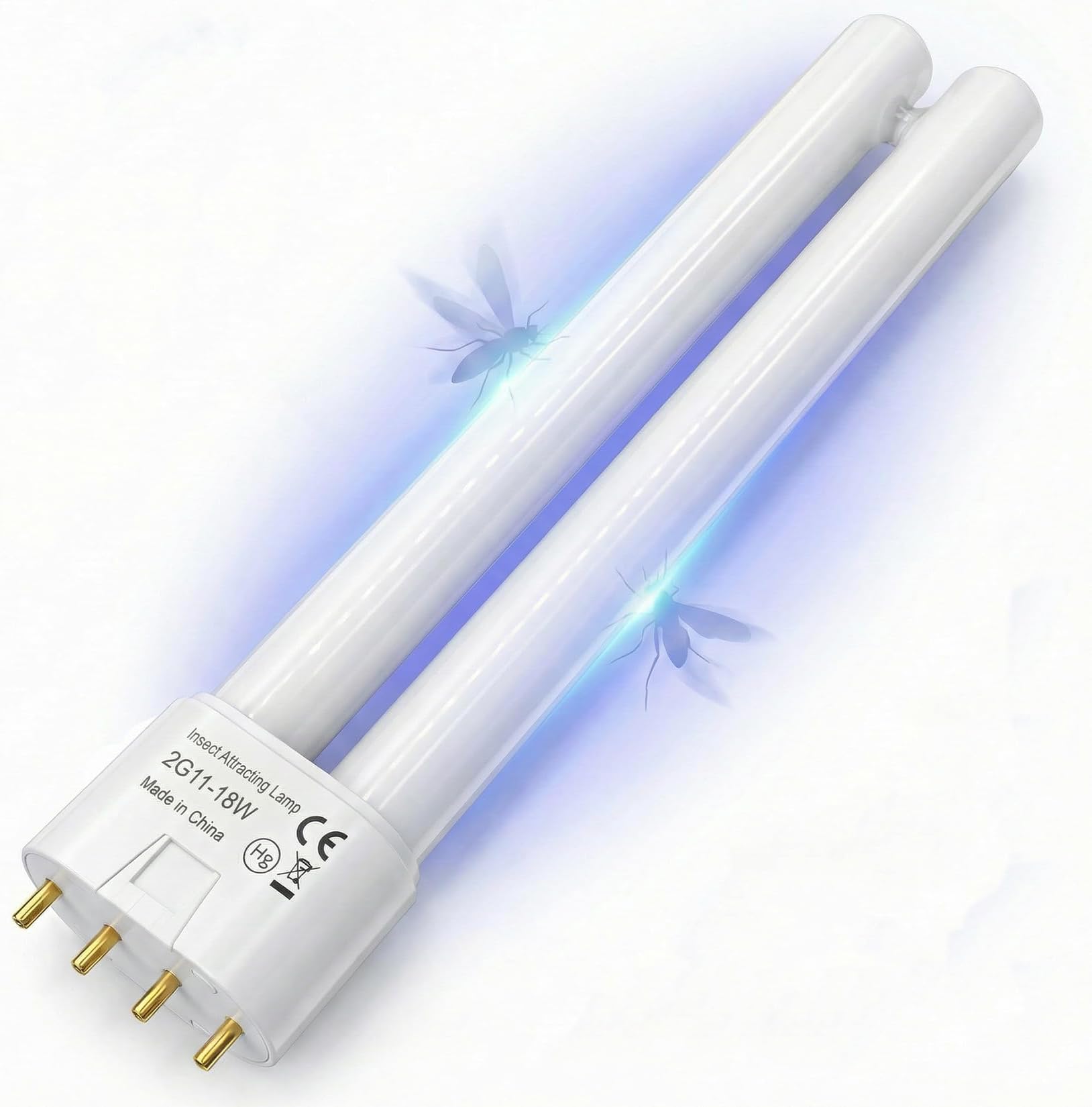 Tysonir 18W Bug Zapper Replacement Bulb NLZQ-2, JYHY-688, H-Shaped 18W Four-pin, 2G11-18W. Dimensions: 8.9 x 1.70 x 0.9 in