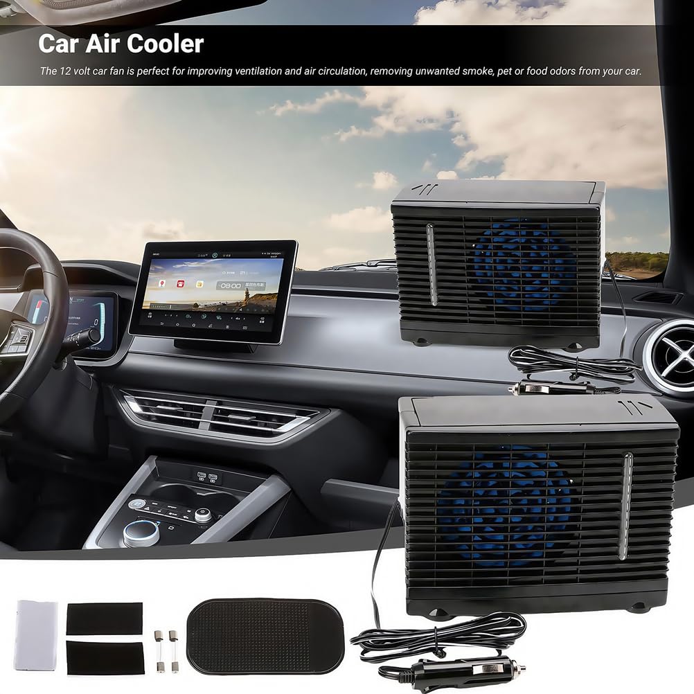 Climatizzatore per Auto 12V, Climatizzatore Universale per Auto, Ventilatore Portatile, Evaporatore per Aria Condizionata con Raffreddamento Ad Acqua, per Veicoli, Casa, Ufficio, Campeggio