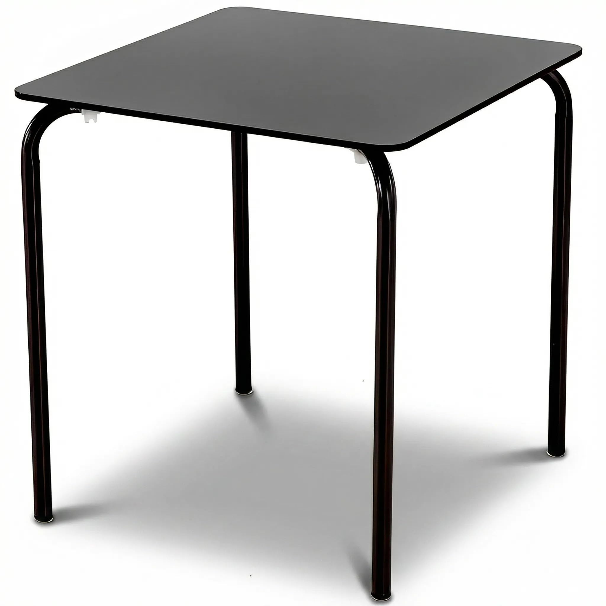 MBH - Mesa Cuadrada Negra 70x70 cm para Hostelería, Interior y Exterior, Ideal para Jardín, Bar, Restaurante y Cafetería