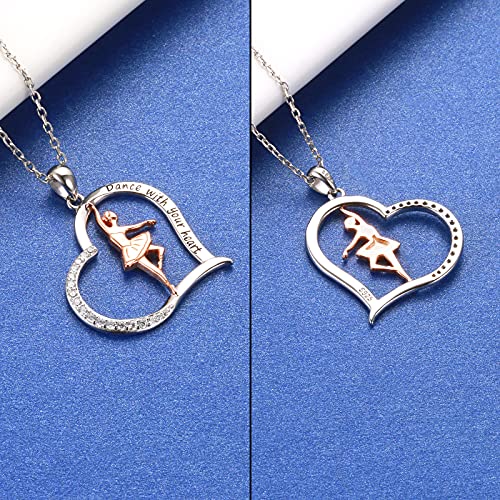 925 Sterling Silver Ballerina Necklace for Dancer Women Ballet Dance Pendant Dancing Jewelry Gifts4
