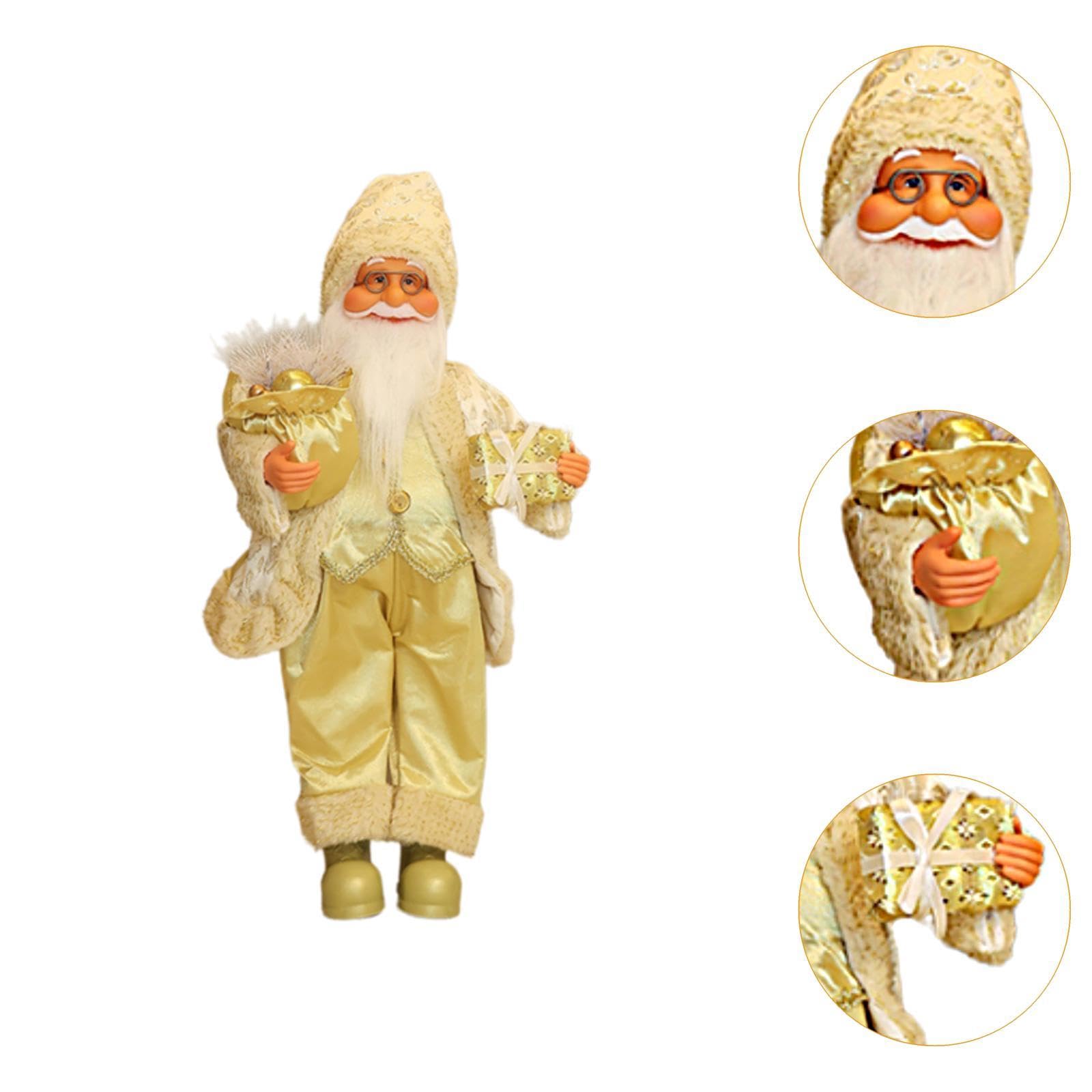 Figura de Papá Noel, Muñeco de Papá Noel, Decoración Navideña de Pie para La Fiesta de Navidad, Figura de Papá Noel para El Dormitorio, Amarillo, Individual