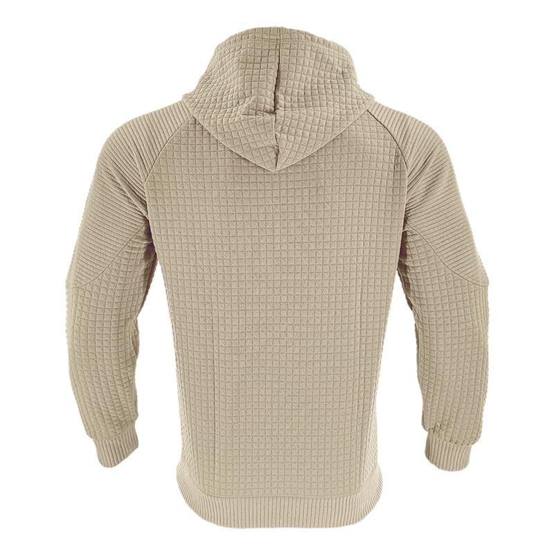 Mens Pullover Casaul Long Sleeve Hoodies Drawstring Waffle Knit Hooded Sweatshirt Slim Fit Lightweight Comfy Shirts3