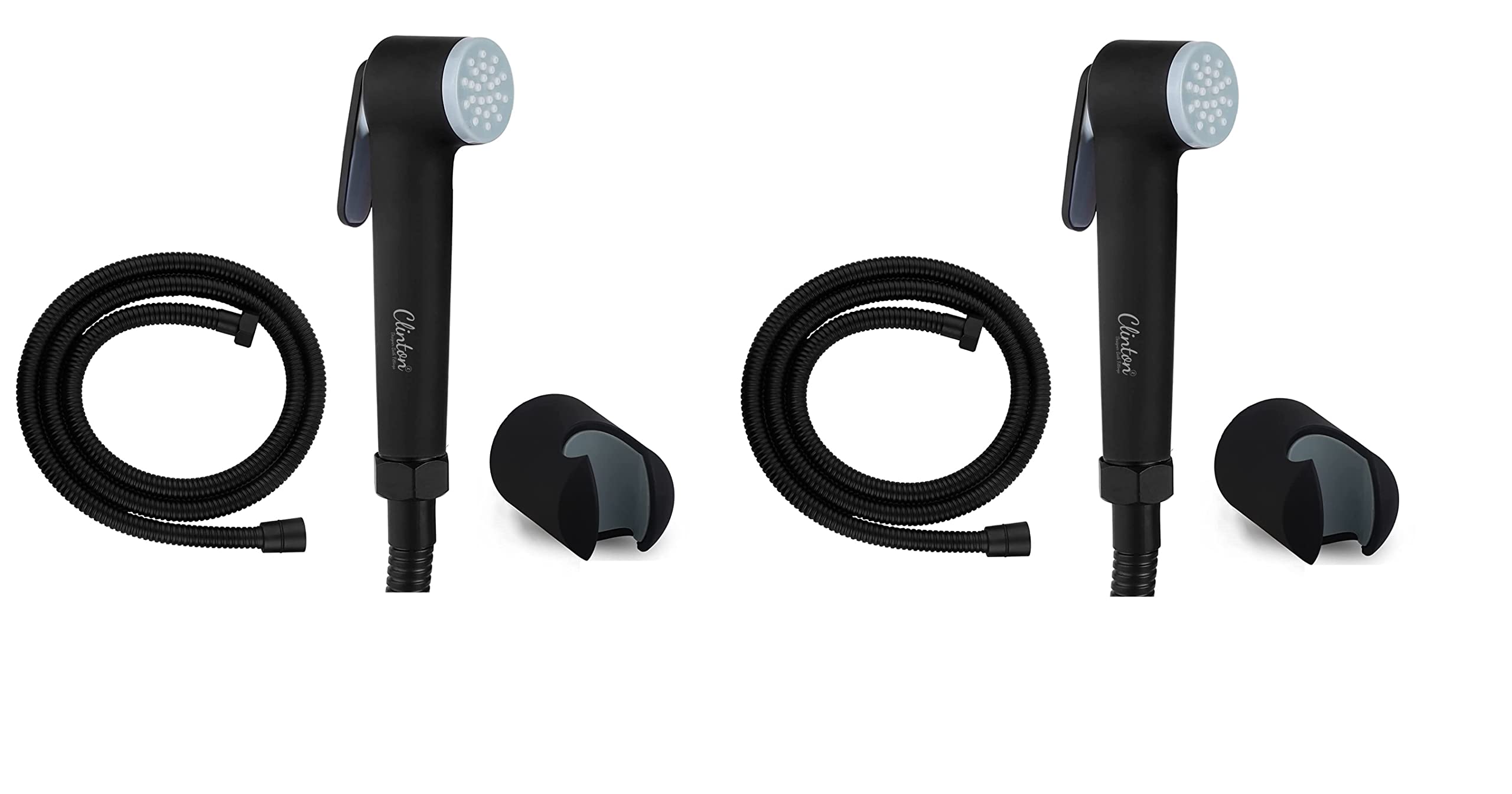 CHF-2044B ABS Health Faucet with 1mtr Flexible Hose Pipe and Wall Hook- Set of 2