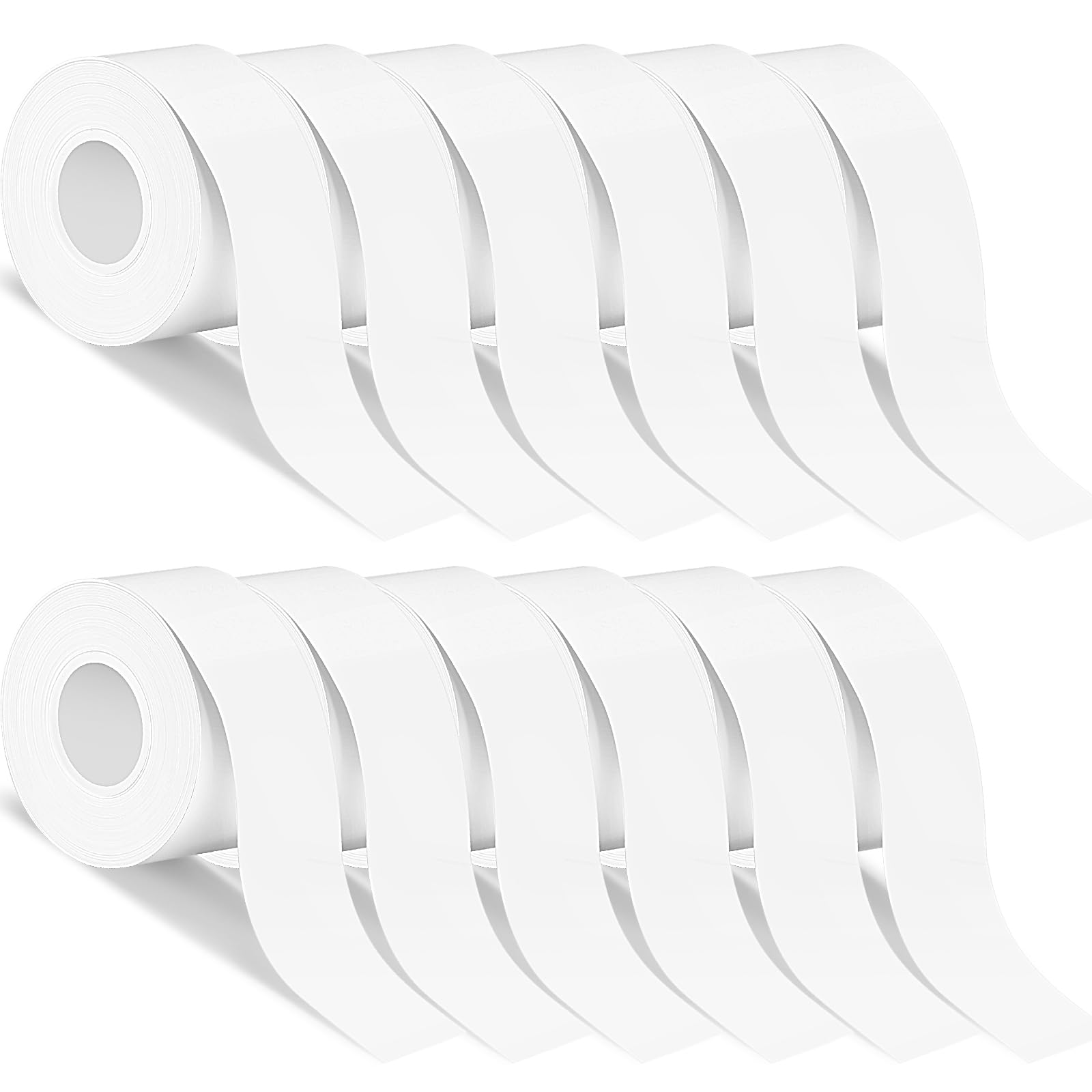 Fulmoon 12 Rolls Continuous Labels D30 Label Maker Tape 15 mm x 4 M/ 0.59'' x 13.12 ft Labeling Stickers Thermal Paper Self Adhesive Label Tape