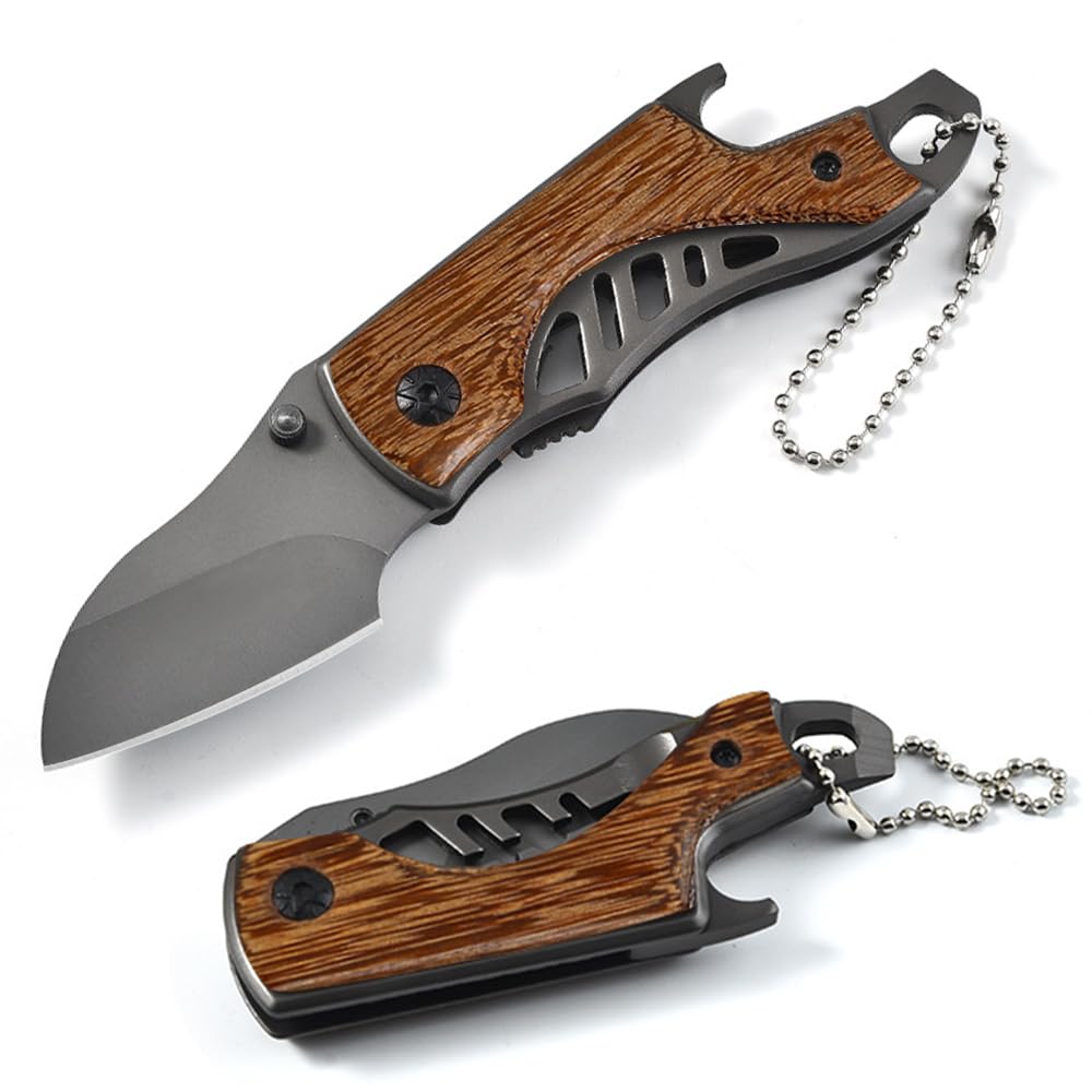 Foldable Multitool Knife with Bottle Opener, Blade, and Keychain - Survival Gear Pocket Tool for Outdoor Camping, Men's Gift