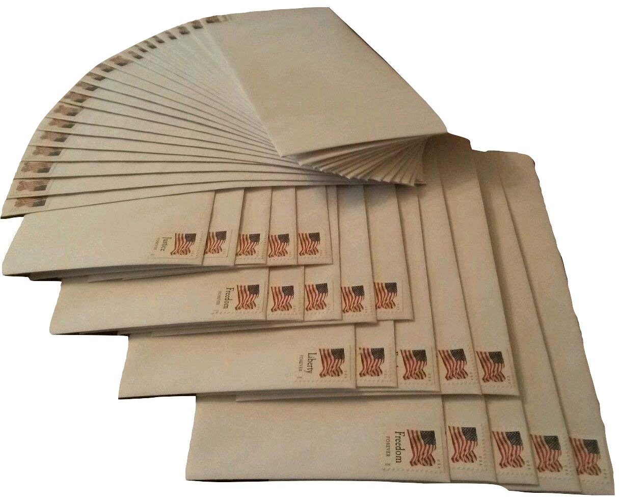 20 Forever Stamps Stamped Envelopes - #10 Security Self Seal Envelopes (4-1/8 x 9-1/2 Inch) Stamp Design May Vary by #10 Security Envelopes