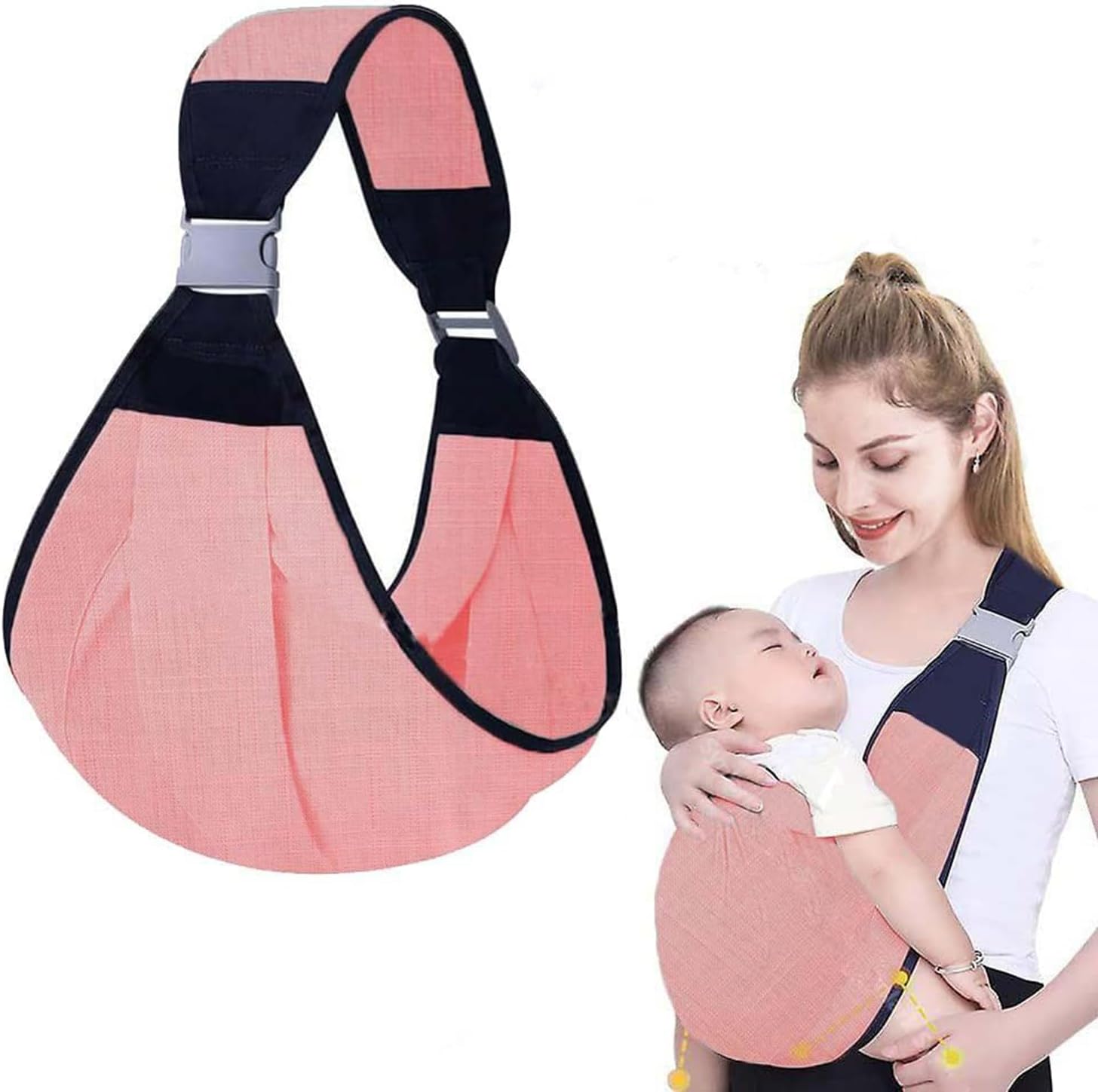 Infant Baby Carrier - Adjustable Baby Sling for Newborn to Toddler - Ergonomic 3D Mesh Baby Wraps Carrier - Breathable & Lightweight for 0-36 Months Babies (Pink)