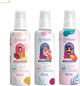 Kit Perfume Desodorante íntimo Delicada+Morango+Algodão Doce Bio Instinto 50ml
