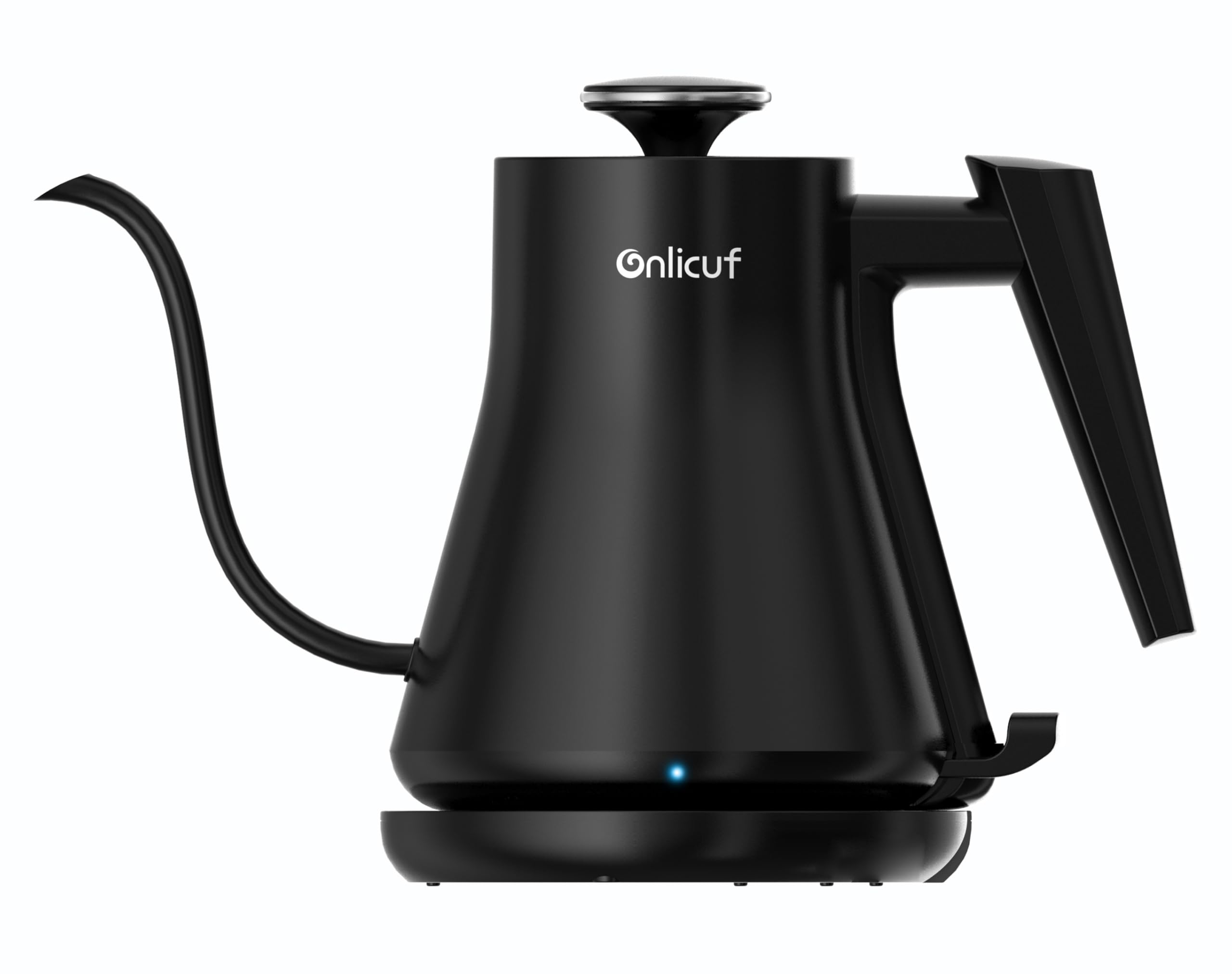 Onlicuf Gooseneck Electric Kettle 0.8L - Matte Black Tea Kettle with Auto Shut Off, Boil-Dry Protection & BPA-Free Design, Precision Electric Water Kettle for Pour Over Coffee, Tea Brewing