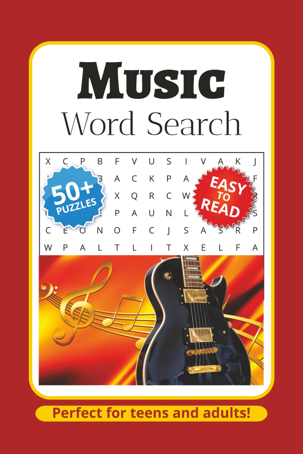 Music Word Search Puzzle Book: Word Searches with Easy to Read Print about Music, Music Genres, Music Themes and More | 6x9 inches, 110 pages | 50+ ... for Vacations, Holidays, and Leisure Times