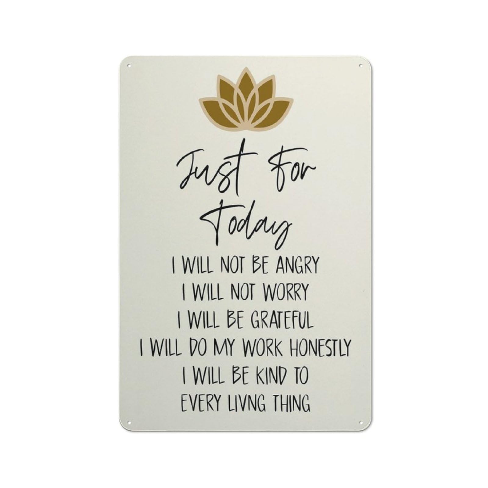 Jaesxxco Metal Wall Decor Reiki Principles Wall Decor Aluminum Sign 5.5x8inch