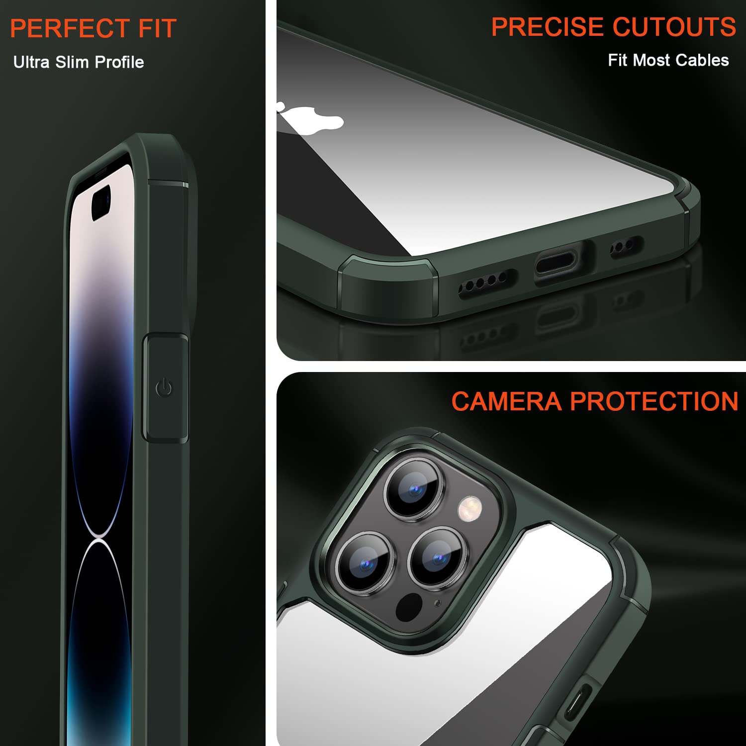 TECLIN iPhone 14 Pro グリーンソフトケース ingrem iPhone 14 Pro TPUソフトケース メタリック Felame