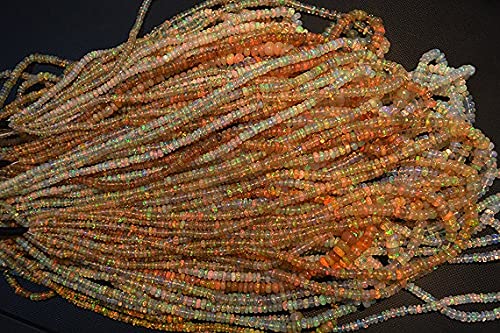 Opal Éthiopien véritable fil de perles rondes polies diamètre 3 à 5 mm