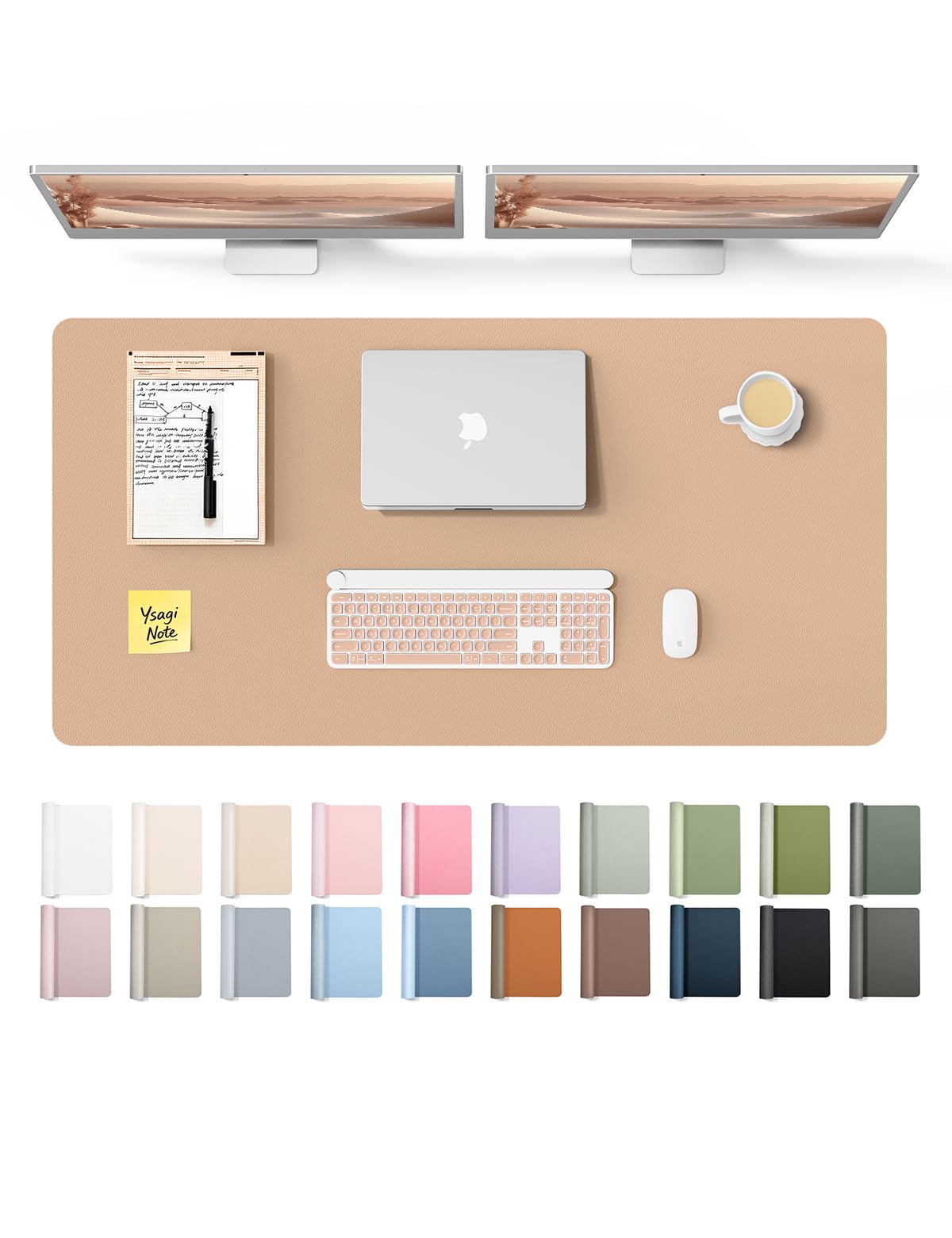 YSAGi Leather Desk Mat, Large Mouse Mat, Non-Slip Desk Pad, Waterproof Leather Table Protector Writing Pad for Office and Home (60 x 35 cm, Black) — view 21