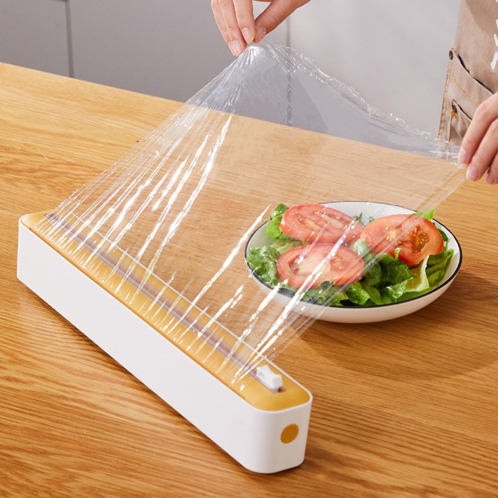 Dispensador de película adhesiva cortador de plástico para alimentos