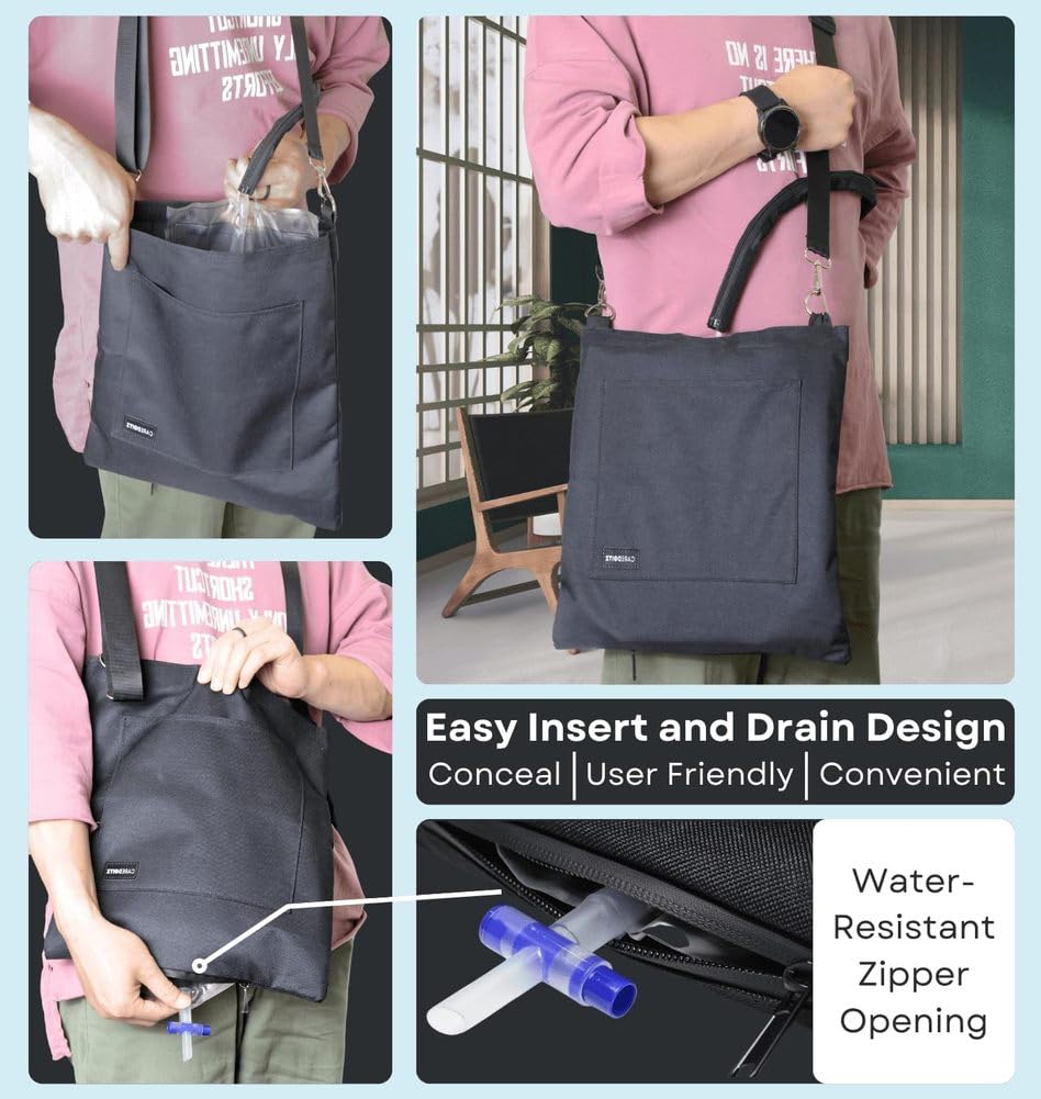 Soporte para Bolsa de catéter, Soporte para Bolsa de Drenaje de orina, con Cubierta para Tubo de Drenaje y Correa Ajustable, Fundas para Bolsa de catéter Foley, para privacidad