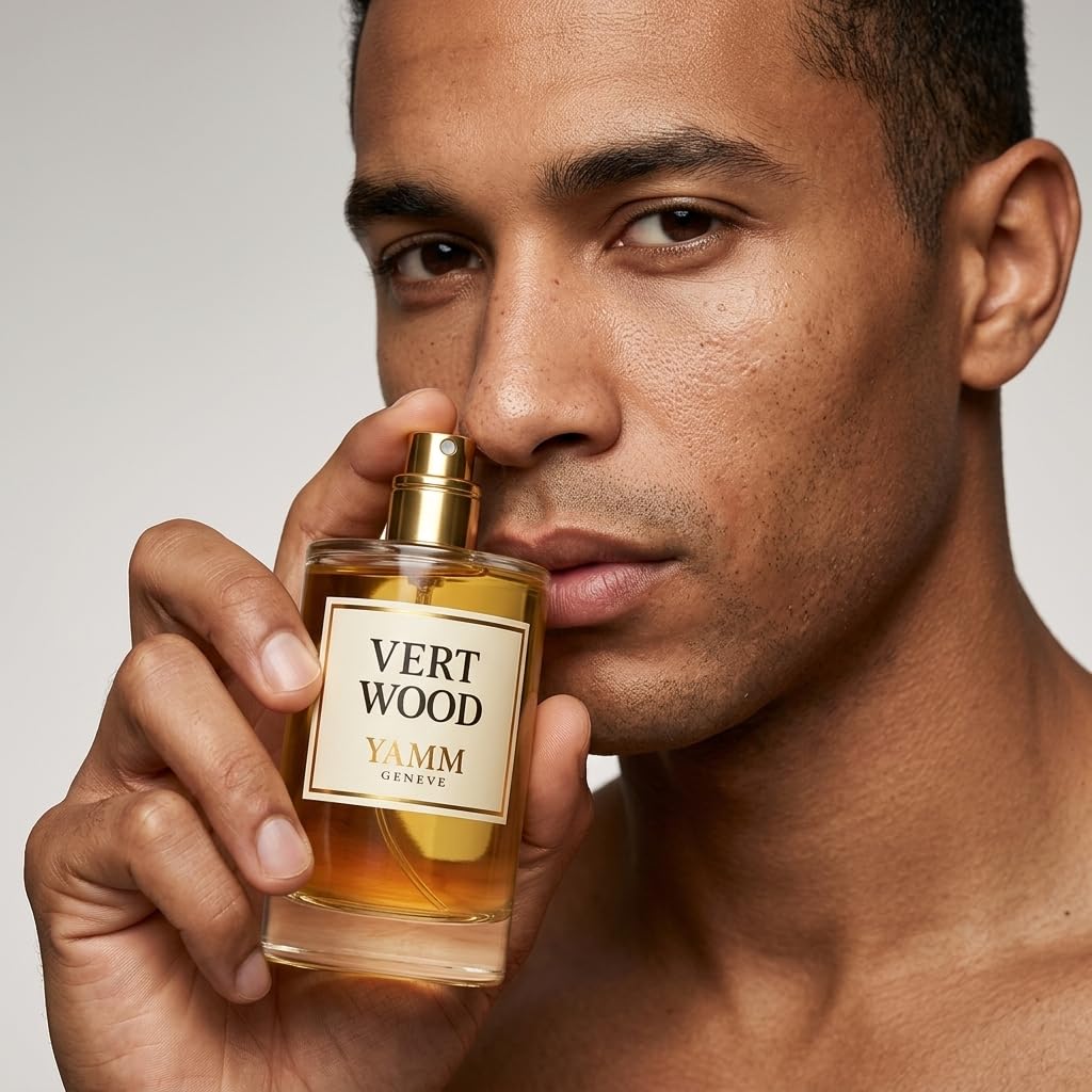 Vert Wood – Extrait de Parfum Homme – Cyprès & Cèdre – 50 ml | Accord boisé aromatique très frais et structuré, à la tenue durable, avec agrumes, cyprès, gaïac et cèdre.