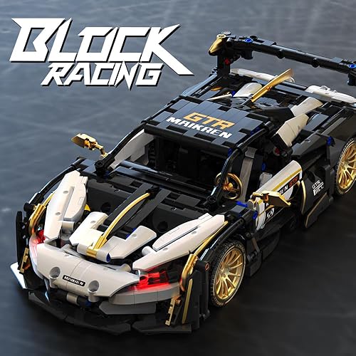 Miniatura 3 de RiceBlock Kits de construcción de automóviles, juegos de construcción de autos deportivos coleccionables para adultos, adolescentes y niños, regalos